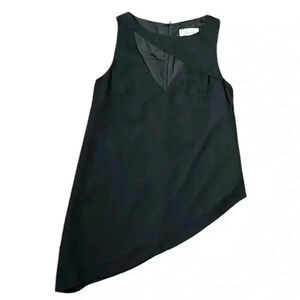 Luvalot Sleeveless Black Asymmetrical Blouse Size 4